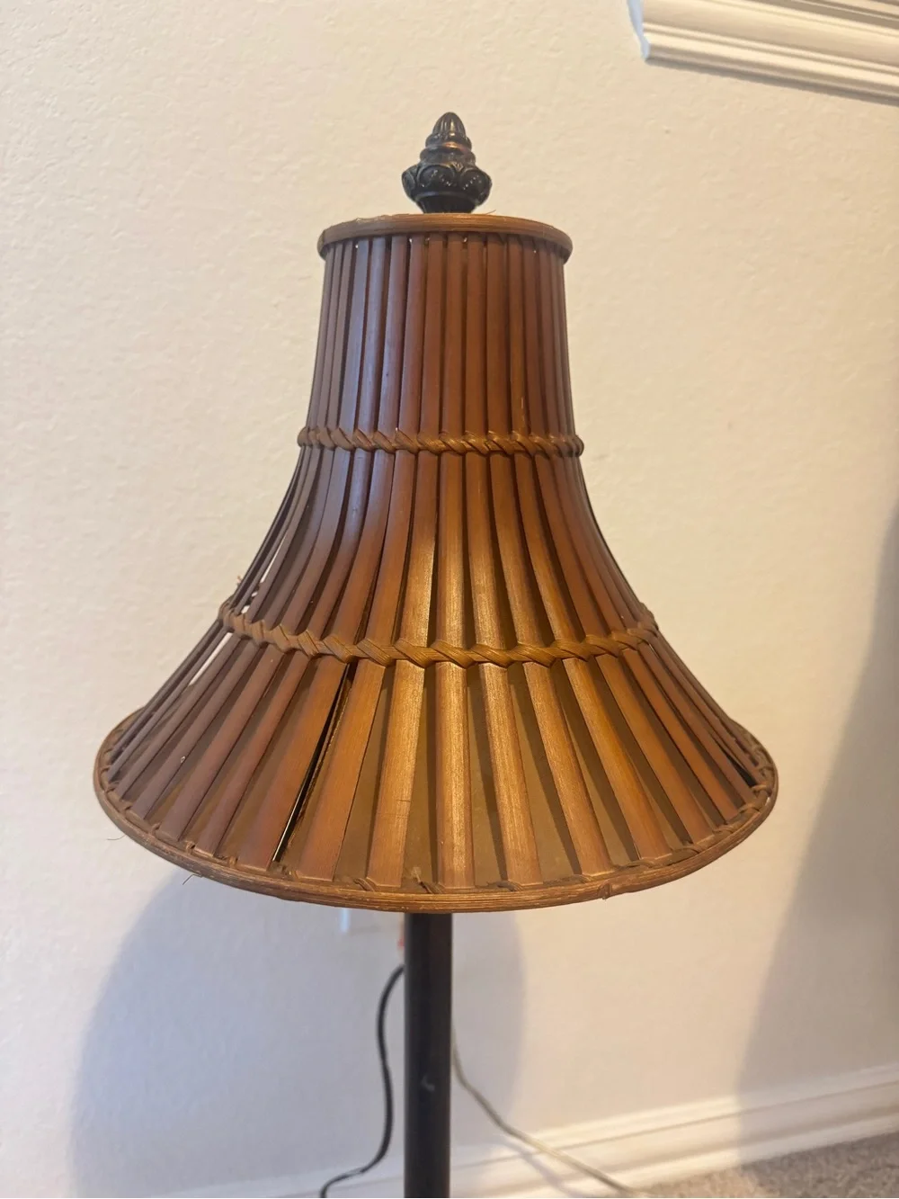 Vintage MCM Woven Bamboo Lamp Shade